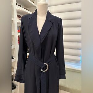 NWT Noon by Noor long midnight blue lightweight full length jacket sz M